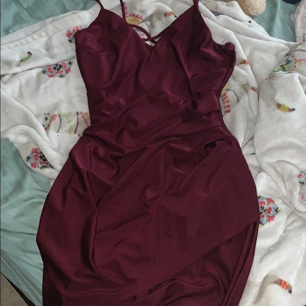 Windsor  Dark Red Satin dress